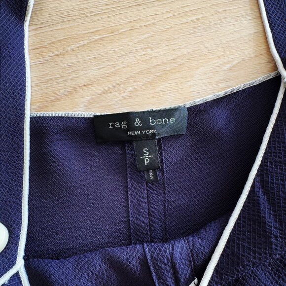 Rag & Bone Tops | Rag And Bone Tia Navy Tank Summer White Buttons - Size S - Picture 7 of 10